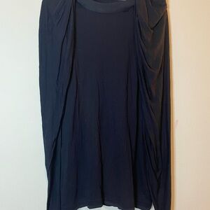 Lanvin Navy draped sleeves top